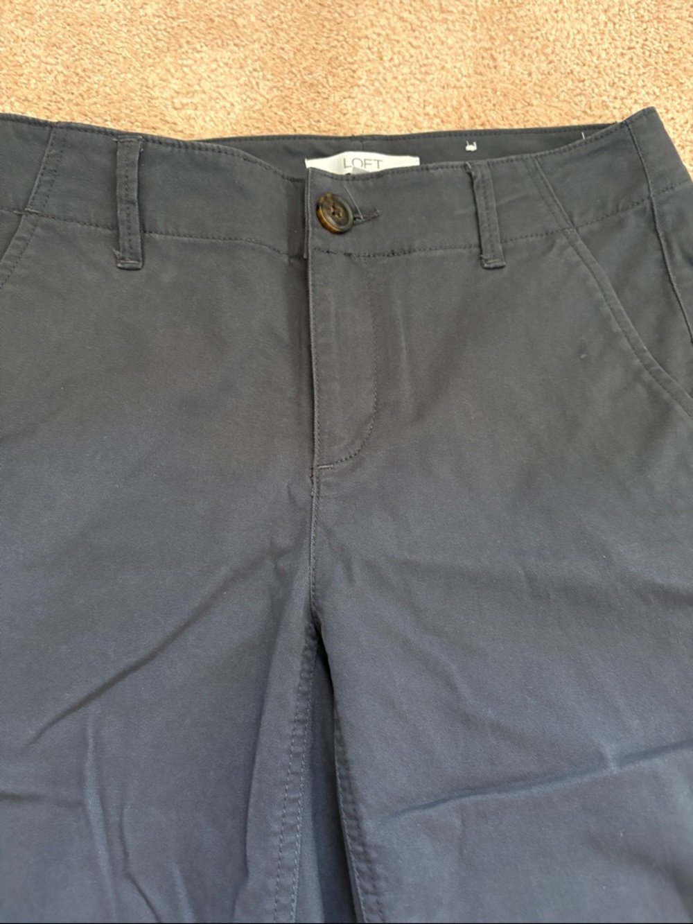 Women’s Monroe Slim Mid Rise Grey  Charcoal Chino Pants - Casual Straight Fit - Picture 4 of 8